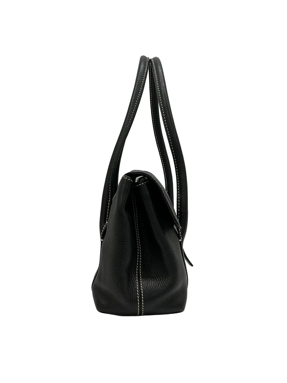 Loro Piana Black Leather Shoulder Bag #279445L62B - Picture 4 of 9